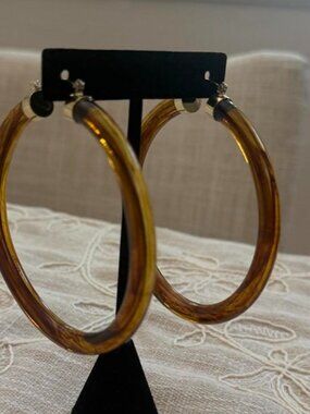 Sphera Milano Tortoiseshell Large Hoop Earrings